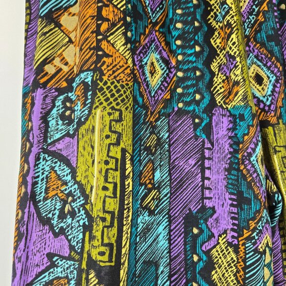 VTG Léger Womens Pants 7/8 Multicolor Geometric Pattern 100% Rayon USA 90s - Picture 12 of 12